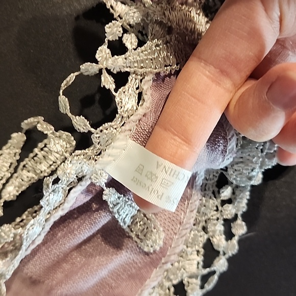 🔥Purple Embroidery Lace Hip Scarf Sash Hair Wrap Lavender - Picture 9 of 10